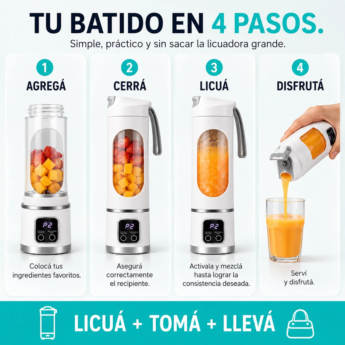 Mixa™ Licuadora Portatil Recargable Inalambrica