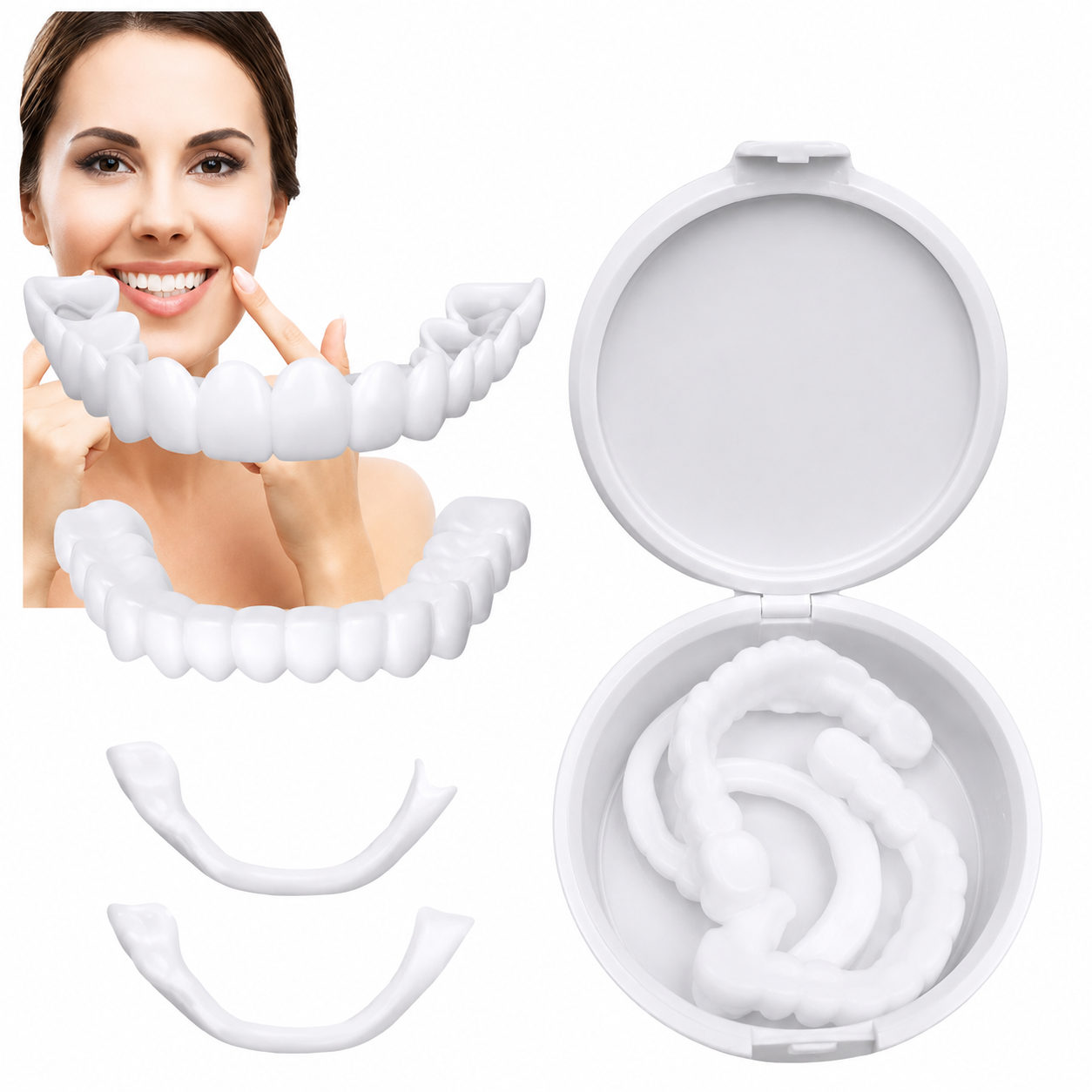 Denwhite® Carillas Dentales Ajustables - 2 Piezas (Superior e inferior)