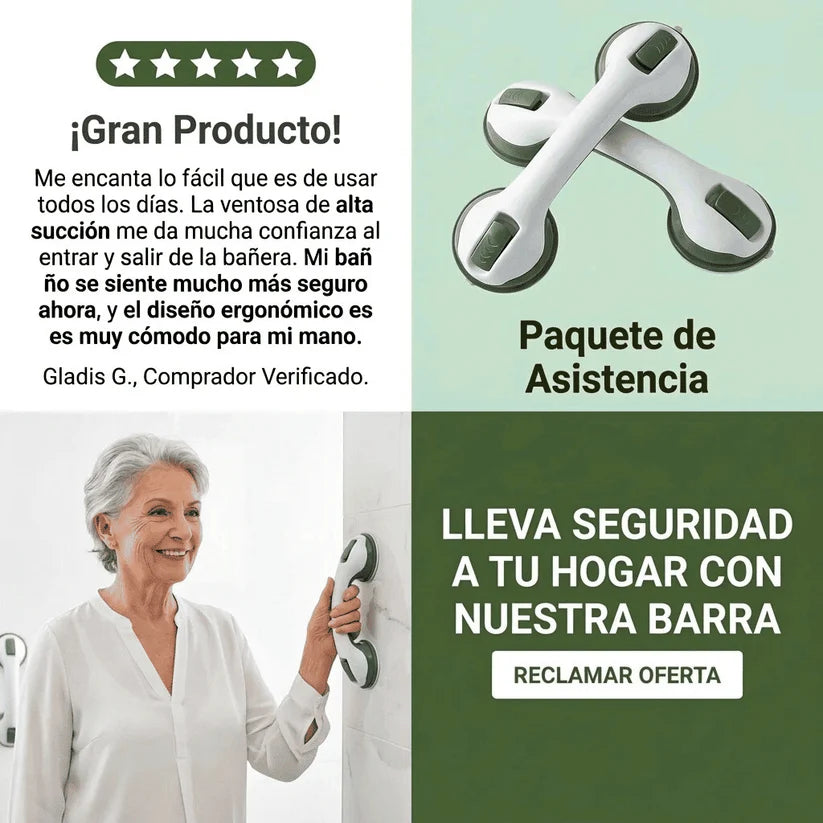 BARRA DE SEGURIDAD ANTIDESLIZANTE PARA EL BAÑO