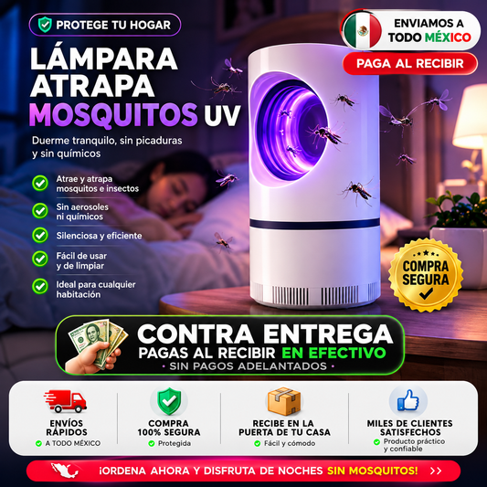 Lámpara Antimosquitos UV | Elimina Mosquitos Mientras Duermes