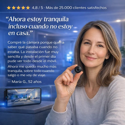 Mini Cámara Espía Full HD con Visión Nocturna – Discreta, Inalámbrica y Activada por Movimiento