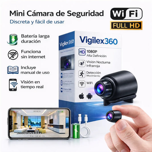 Mini Cámara Espía Full HD con Visión Nocturna – Discreta, Inalámbrica y Activada por Movimiento