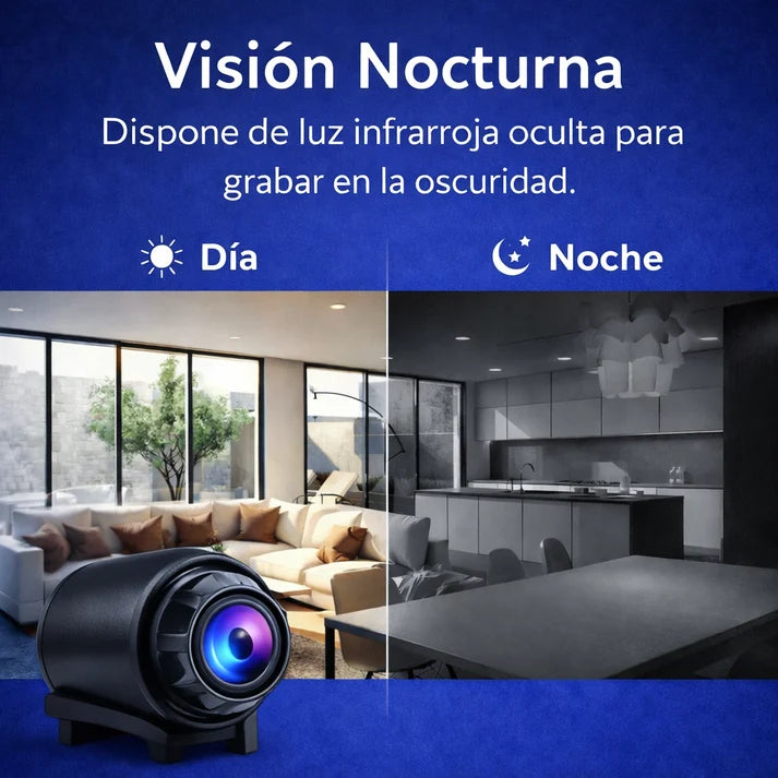 Mini Cámara Espía Full HD con Visión Nocturna – Discreta, Inalámbrica y Activada por Movimiento
