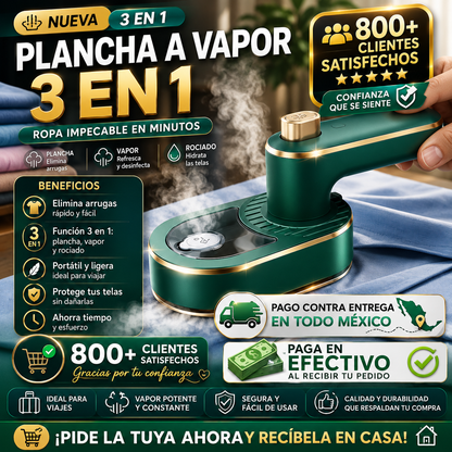 Plancha a vapor, cero arrugas en segundos