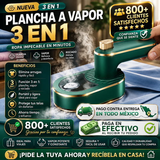 Plancha a vapor, cero arrugas en segundos