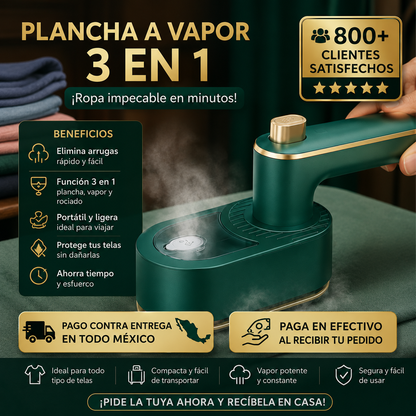 Plancha a vapor, cero arrugas en segundos