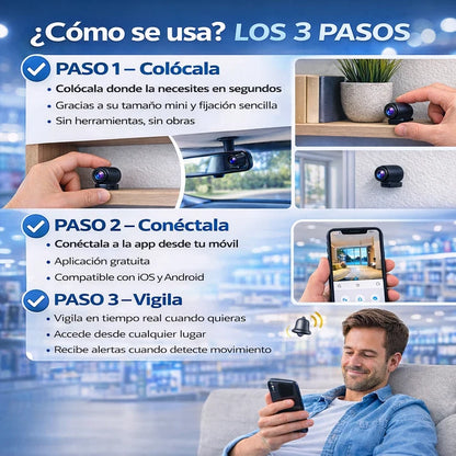 Mini Cámara Espía Full HD con Visión Nocturna – Discreta, Inalámbrica y Activada por Movimiento